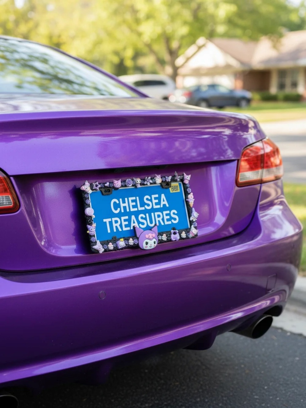 Kurumi Theme Decorative License Plate Frame - Purple Accents
